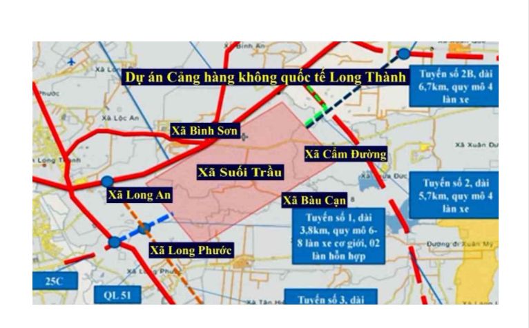 Bản đồ khu vực sân bay Long Thành