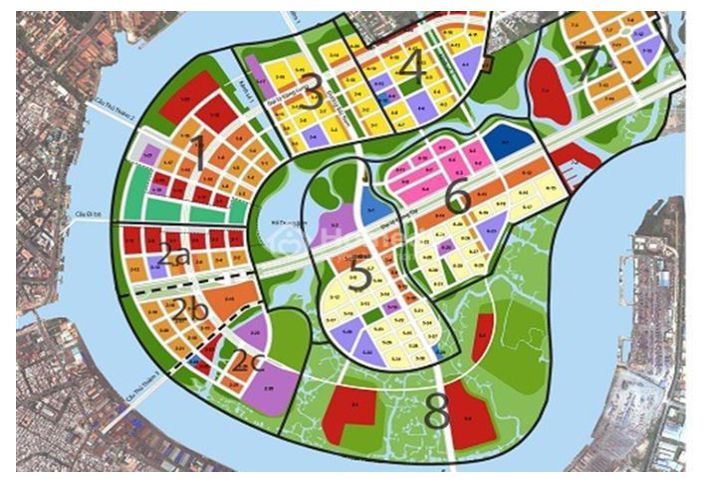 Bản đồ quy hoạch khu đô thị mới Thủ Thiêm quận 2